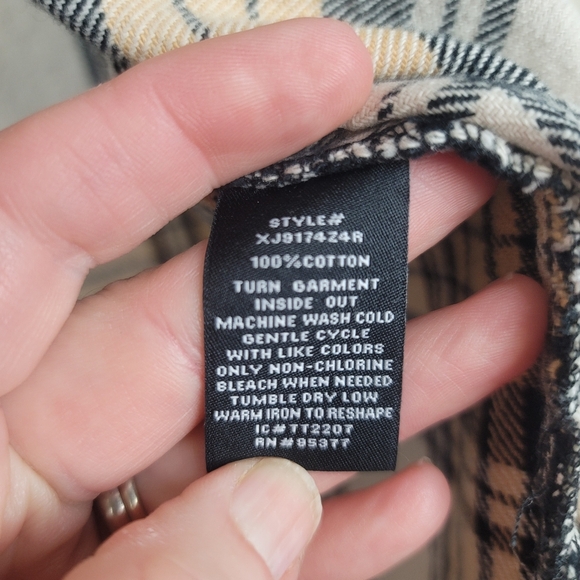 Sanctuary Toffee Plaid Button Down Shacket size S - Picture 5 of 7